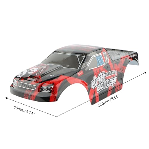 9300E RC Car Red Shell Body Cover PX9300-23 Accessories Spare Parts for 9300 9300E 1:18 RC Monster Trucks Vehicle - color: Red-black