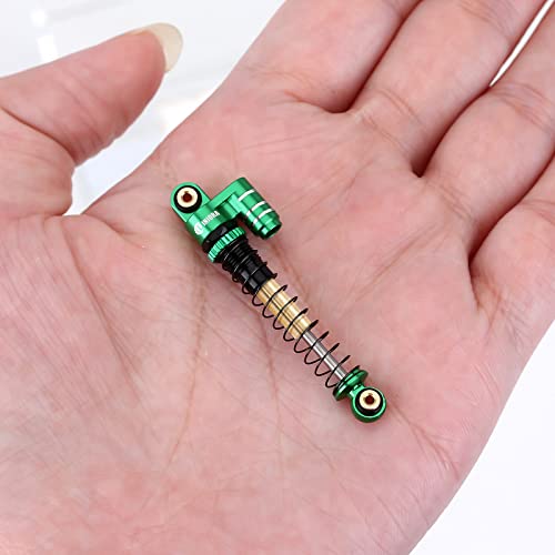 INJORA 43mm Aluminum Threaded Double Barrel Shocks for Axial SCX24(Green) - color: Green