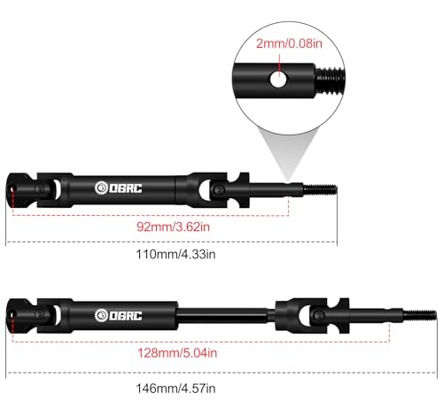 OGRC Rear CV Driveshaft for Traxxas Slash/Stampede/Rustler 2WD/4X4 Upgrades | U-Joint, Heavy-duty, for Slsah Nitro/F-150 Hoss 2WD/4X4 1/10 RC Truck, #6852
