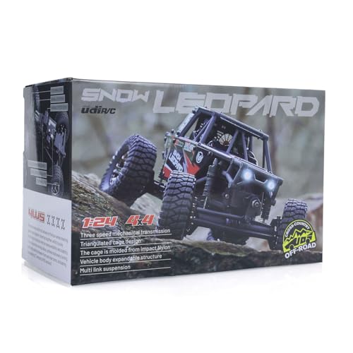 TOUCAN RC HOBBY US in Stock UDI RC UCX2405PRO 1/24 2.4G 4WD RC Rock Crawler Brushless Motor ESC Radio Controlled Off-Road Vehicles RTR Model Car Battery for Ages 14+ - color: Red Black