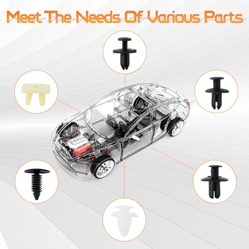 OTUAYAUTO 150PCS Nylon Fasteners Rivet Kit, Car Bumper Push Retainer Clips | Replacement Parts of Fenders, Fit for Honda, OEM: 90189-06010, 1605396 - size: Replacement for Honda (150 pieces)