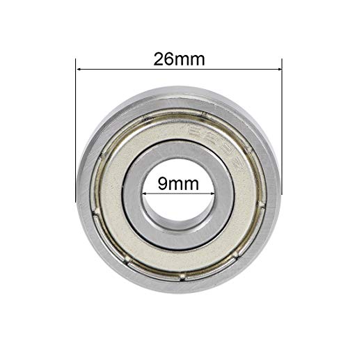 uxcell 629ZZ Deep Groove Ball Bearings Z2 9mm X 26mm X 8mm Double Shielded Carbon Steel 2pcs - size: 9mmx26mmx8mm