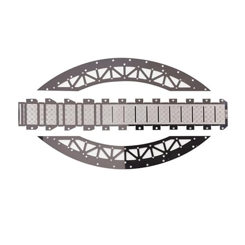 RC Crawler Bridge Obstacle, Stainless Steel DIY Assembly Ramp for 1/12 1/18 1/24 RC Crawler Course Accessories (Silver Step Bridge) - style: Silver Step Bridge