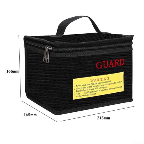 Secure lithium battery charging bag with flame retardant features for safe storage and transport of lithium polymer For remote control batteries (260 * 130 * 150MM)