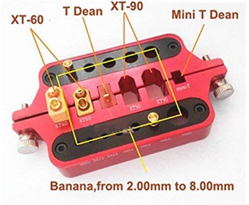 ShareGoo Aluminum Welding Soldering Insulate Station Jig RC Tools for XT60 XT90 T Plug Banana Plug Connector,Blue