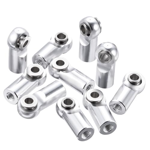 MORLORDY 10Pcs M2.5 Tie Rod End Ball Joint Link Ball Head Holder for RC Car Truck Upgrade Part (Silver) - color: Silver