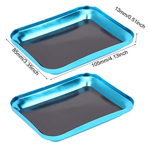 Aluminum RC Repair Screw Tray Magnetic Tool Board for Model Car Boat Drone (Blue) - color: Blue