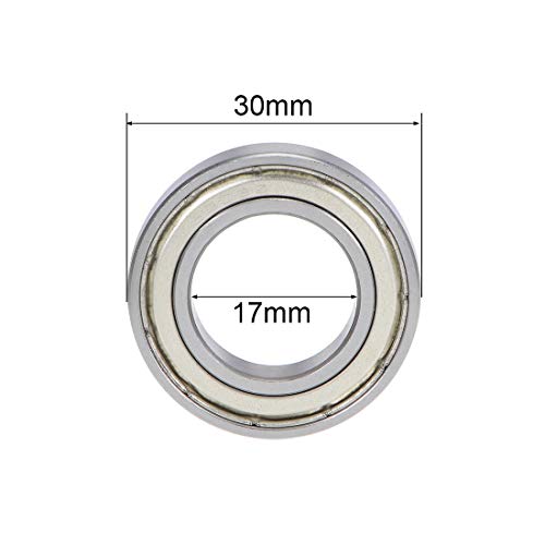 uxcell 6903ZZ Deep Groove Ball Bearings Z2 17mm x 30mm x 7mm Double Shielded Carbon Steel 2pcs - size: 17mmx30mmx7mm