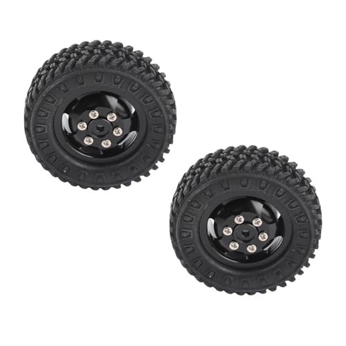 RC Wheels, Durable Rubber Tires with Aluminium Alloy RC Truck Wheels 55mm Diameter for D12 1/10 Scale RC Cars Off-Road Enthusiasts and Hobbyists