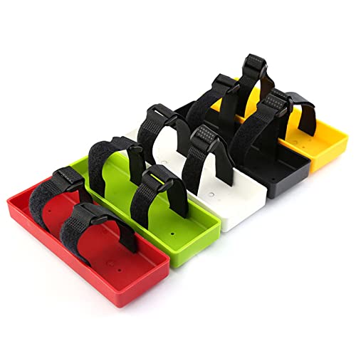 RC Model Car Plastic Battery Box Tray Bracket with Antiskid Tie Straps for 1/8 1/10 RC Crawler Car SCX10 D90 TRX4 Accessories (Black)