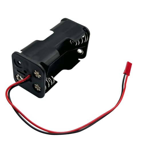 2Set On/Off Power Switch Battery Receiver & 4 Cell AA Battery Container Case Holder Pack Box with JST Plug Compatible with HSP Redcat Axial Traxxas 1/8 1/10 1/16 RC Power Car Crawler Truck
