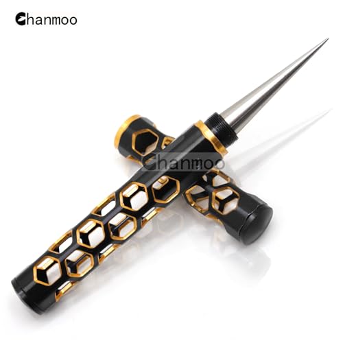 RC Aluminum Alloy Expanding Hole Puncher Opener Reamer Tools Gold-Black with Protective Sleeve 0-14mm for RC Crawler Truck Off Road Car Traxxas Axial HSP Arrma Tamiya Boat Drone Body Shell