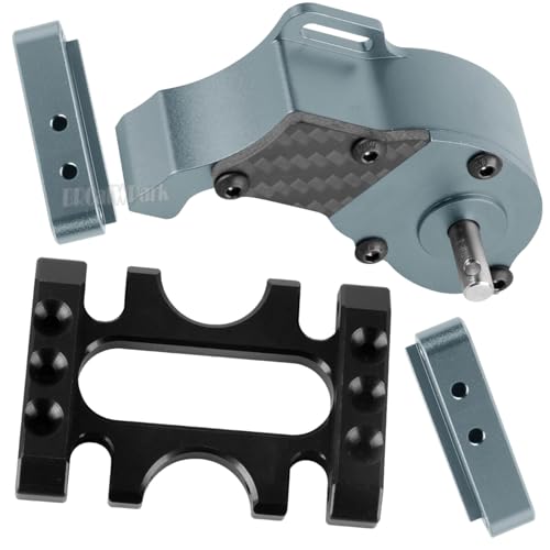 RC LCG Transmission Gearbox Upgrades Part for 1/10 SCX10 SCX10 II 90046 SCX10 III AXI03007 RC Crawler Car,Aluminum Low Center of Gravity highperformance Transmission Gearbox,Titanium - color: Titanium - (Gearbox)