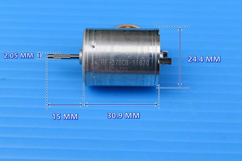 Mini 370 Motor DC 12V-24V 6000RPM 24mm Precious Metal Brush Splined Shaft for Toy Car Door Window Actuator Engine