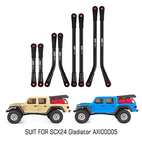 INJORA Steel High Clearance 4 Link for SCX24 Gladiator Power Wagon (Black) - color: Black