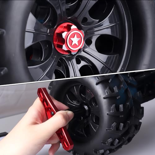 HobbyPark 17mm Hex Wheel Nuts Adapter with Wheel Hex Wrench Tool for Traxxas X-Maxx E-Revo E-Maxx Summit Monster Truck RC Tires (with Red Nuts) - color: With Red Nuts