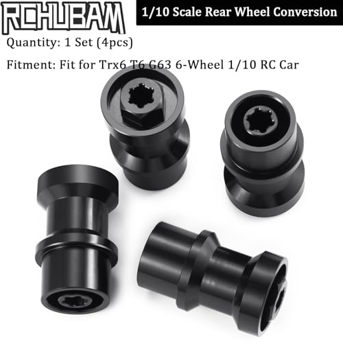 RCHUBAM 4PCS Dually Conversion Kit for TRX-6 Hauler G63 TRX4 SCX10 Parts | Aluminum Single to Twin Wheel Conversion Kit,1/10 RC Car Upgrade Part