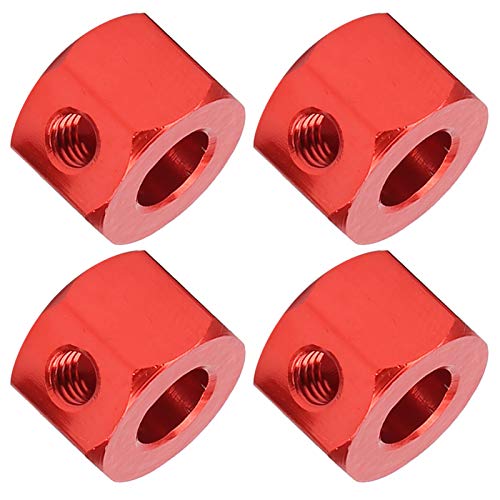 GOWENIC Aluminum Alloy RC Extension Adapter, Hub Combiner Coupler for 5mm to 12mm WPL D12 RC Truck, Wheel Hub Adapter for Car Upgrades (Red) - color: Red
