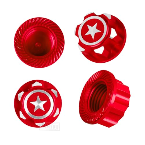 RC Aluminum RC 17mm Hex Wheel Nut Upgrades Part for X-Maxx Summit E-Revo E-Maxx 1/8 RC Monster Buggy car,Alloy Dustproof Anti-Skid Mount Cap,Red - color: Red - Upgrades