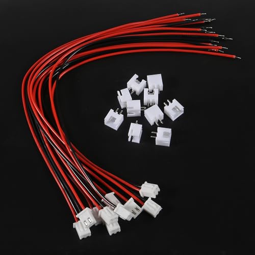 10Pairs JST-XH Connector Kit, XH 2.54mm 2 Pin Header Male and Female Connectors Plug Adapter with Flat Wire Cable 200mm 26AWG Compatible with JST XH (2P) - color: 2P