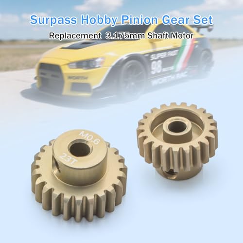 Surpass Hobby M0.6 Pinion Gear 3.175mm 21T 22T 23T 24T 25T Motor Gears for 1/10 RC Car Brushed Brushless Motor Parts - size: 21T 22T 23T 24T 25T