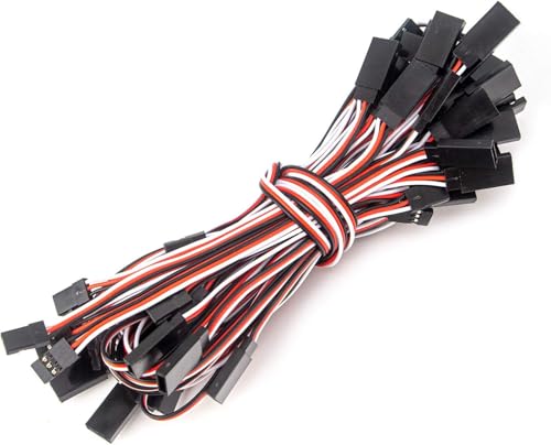 20 Pieces 3-Pin Servo Extension Cables Servo Extension Wire Cord Male to Female RC Wire Cable Connectors Compatible with Rc Jr Futaba Car Airplanes - 5 Sizes - size: 20 Pack