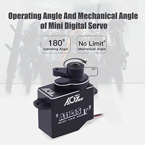 AGFRC Mini-Z Car 0.05Sec RC Micro Drifting Servo (A11CLS V3 Black) | 1.4kg Torque, Titanium Gear, Coreless Motor, Programmable, Fits Mini-Z, 1/24-1/28 Scale RC Cars. 20x21x11.3mm, 11g - style: A11CLS V3 Black