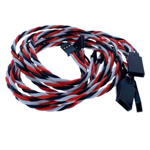 Twisted 20awg Servo Extension Wire - 100 Strands for RC Vehicles, Drones, E-Bikes - 6 Lengths / 5 Cables per Pack (45CM / 18in / 1.5ft) - style: 45CM / 18in