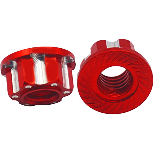 4Pcs Hexagonal Nuts, M4 Aluminum Alloy RC Wheel Hex Nuts Compatible with HSP Sakura D3 D4 1/10 RC Car (Red) - color: Red