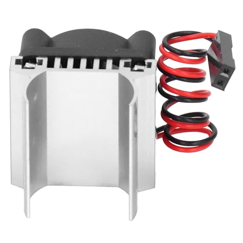 VGEBY RC Motor Cooling Fan, Efficient Heat Dissipation Compact 1/18 Scale Heatsink for RC Enthusiasts Hobbyists Racing Maintenance - color: Silver