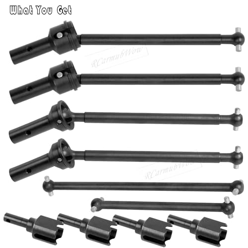 RC Axles Widen Driveshafts Upgrades Part for 1/8 Typhon 6S,Steel #45 Front Rear Drive Shafts,Center CVD Dogbone,Diff Outdrives,Black - color: Black(6pcs)