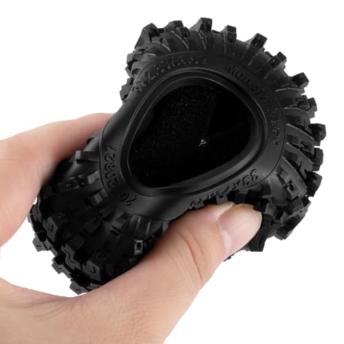 4PCS 1.3" Beadlock Tires with Foam Insert for 1/24 Axial SCX24 AX24 1/18 TRX4M RC Crawler Truck Car Upgrade Parts (F Style) - color: #F Style