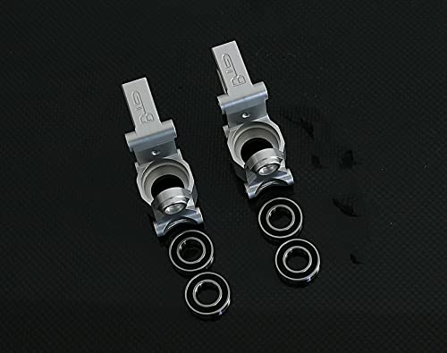 GTBRacing CNC Aluminum Front Rear Wheel Hub Carrier Kit for 1/5 RC Car HPI Baja 5B SS 5SC Upgrade Replacement Part (Front Hub Silver) - color: Front Hub Silver