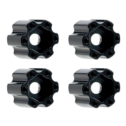 4PCS Aluminum 7mm Wheel Hex Hubs 10MM Extension Adapters for All TCRC Designed 1.0inch 1.3inch Wheel Hubs 1/18 1/24 RC Upgrades,Black - style: 10mm Extension(Black)