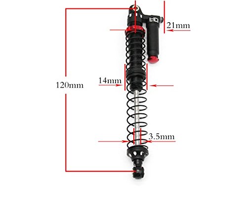 Hot Racing TD120RV02 120mm Aluminum Piggyback Shocks Adjustable