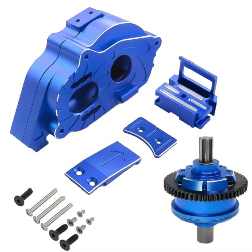 Center Gearbox 57T Diff Metal Upgrades for Mojave 4S for BLX 1/10 | RC Car Upgrades Modify Repair Parts with metal gearbox and 57T diff smooth torque split heat control(Blue 3) - color: Blue 3