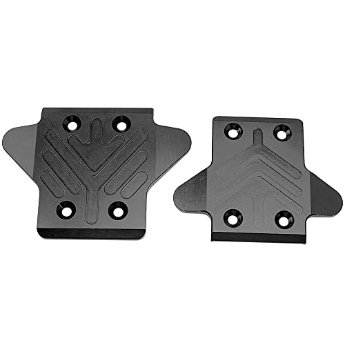 ShareGoo Aluminum Alloy Front & Rear Skid Plate Bottom Chassis Armor Protection Cover Compatible with Arrma 1/8 Kraton 6S RC Car Upgrade Part (Black) - color: Black
