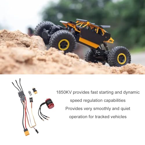 JTLB 1/10 RC Crawler Car Brushless ESC Motor Set Replacement for Axial SCX10 RC Crawler Car Upgrades Parts 1850KV 80A