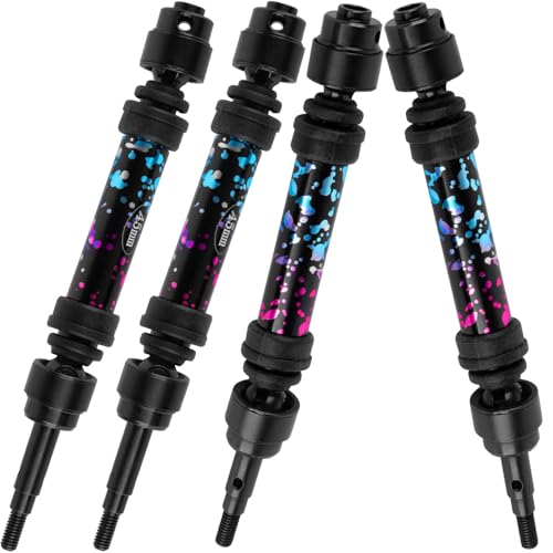 Drive Shaft Axles Upgrades Part for 1/10 4WD Slash/Rustler/Stampede/Jat0 4X4(BL-2s)(VXL),F0rd F15O,RC Front & Rear Steel DriveShaft CVD w/Hex Hops Up,#9051#9052,Colour - color: Colour - (4pcs Driveshafts)