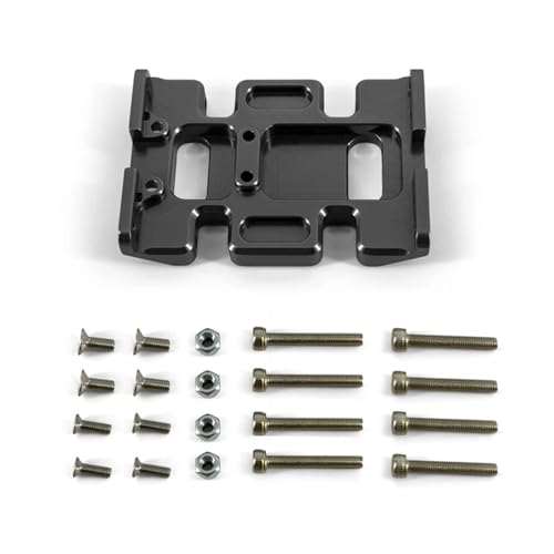 for Axial Scx10 Upgrades Parts Metal Aluminum Alloy Chassis Gearbox Mount Transmission Holder Skid Plate for 1/10 Rc Car Accessories(Black) - color: Black