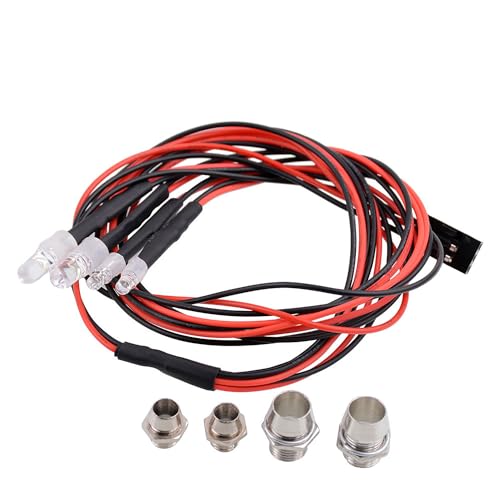4Led RC Truck Car Led Light Kit,WONFAST LED RC Car Headlights Taillight Set Accessories for 1/10 1/12 1/8 RC Car Truck Tank Crawler for Redcat Axial HSP Tamiya SCX10(Blue) - color: Blue