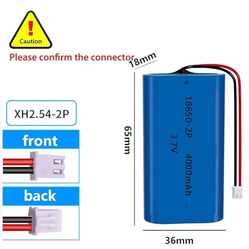 3.7V 4000mAh Rechargeable Lithium Ion Battery Pack Li-ion Cell XH2.54-2P Plug for Remote Control Cars DIY Replacement - color: No Charger Cable, size: 1PC