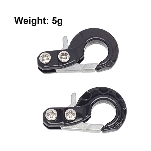 RC Crawler Winch Hooks, Metal Trailer Tow Hook for 1/10 RC Car SCX10 Tamiya CC01 D90 D110 TF2 TRX4 Accessories (Black) - color: Black