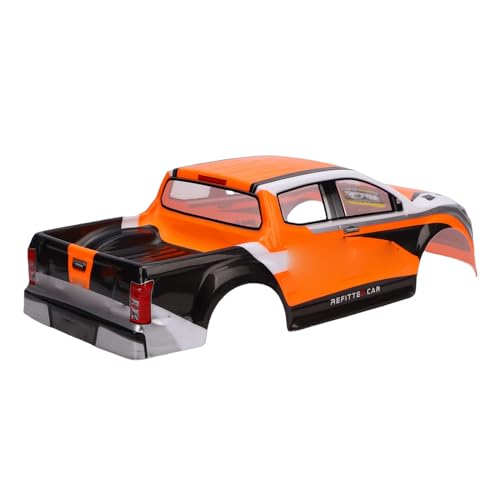 RC Car Body Shell 1/10 Scale Universal Painted Precut Modification 26cm Wheelbase for Pickup Truck (Orange) - color: Orange