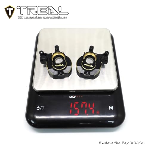 TREAL Brass Front Steering Knuckles CNC Billet Machined Inner Portal Covers Heavy Weight 78g/pc Upgrades for Redcat 1/10 Ascent Fusion Ascent GEN9(Black)