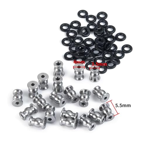 RC Modifications Spare Compatible with Axial for SCX24 for Deadbolt C10 for Gladiator 1/24 RC Car Upgrade Parts Metal Steering Link Rod Ball Joint Head End Set