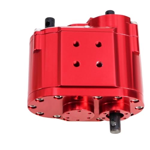 Yiju Transfer Case Gearbox RC Transmission Box Aluminum Alloy Construction Professional Double Speed RC Crawler Gear Set Suitable for Rock Crawling, Red - color: Red