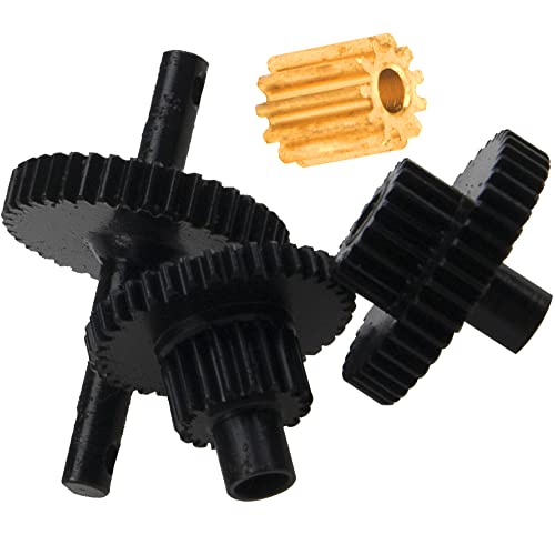 Gearbox Gear Set Transmission w Motor Gear for 1/18 Traxxas TRX4M RC | 1Set Gearbox Steel Gear Set Transmission Gear Box Gears w/Motor Gear Compatible with 1/18 Traxxas TRX4M RC Car Upgrade Parts