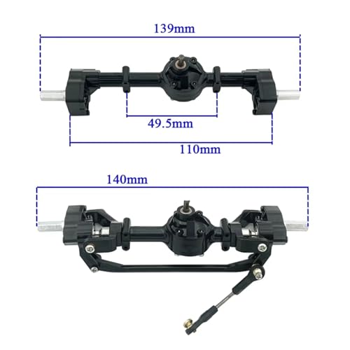 RC Crawler Axle for WPL B1 B14 B24 C14 C24 B16 1/16 rc Car Upgrade Accessories 1 Pair of Portal Axle Assembly Front and Rear Axles