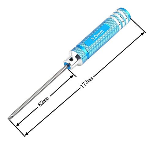 Share Goo H1.5mm 2.0mm 2.5mm 3.0mm Handle Allen Hex Screwdrivers Key Driver Tool Kit Compatible with RC Car Truck FPV Helicopter Drone(Blue) - color: Blue